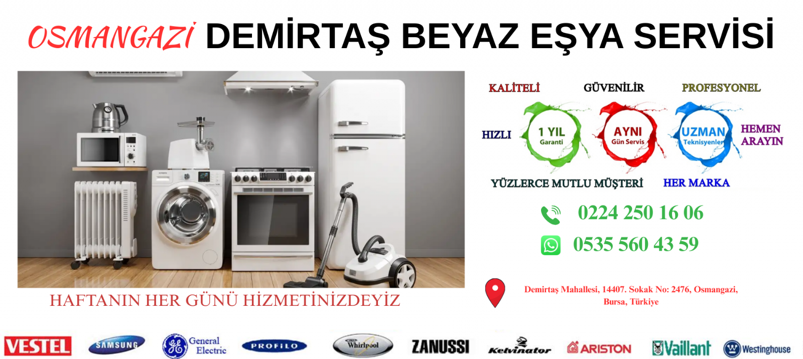 DEMİRTAŞ Beyaz Eşya Servisi